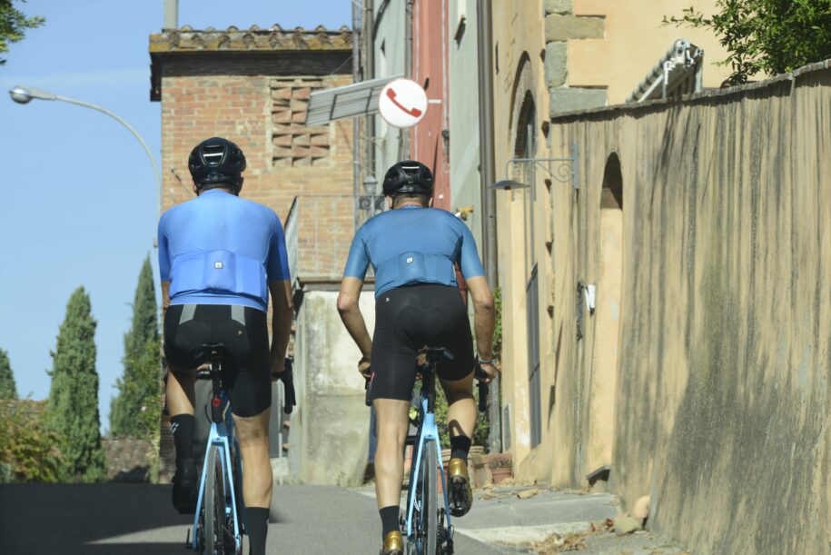 Riding a bike in San Gimignano